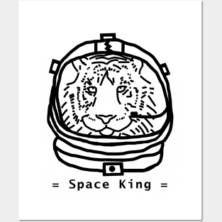 Portrait of a Space Tiger Astronaut Sci Fi Posters and Art